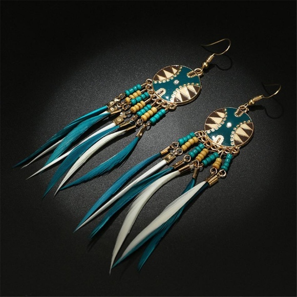 Chic Black and Gold Dangle Earrings - Picture 3 of 8